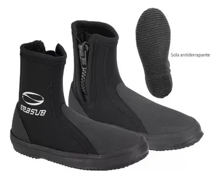 Bota De Mergulho Seasub Neoprene 5mm Pesca Sub Reforçado