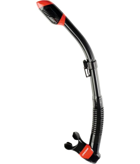 Snorkel Cressi Supernova Dry - Preto com Vermelho