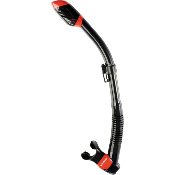 Snorkel Cressi Supernova Dry - Preto com Vermelho